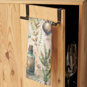 Vintage Apothecary Bottles Pattern (3) Tea Towel