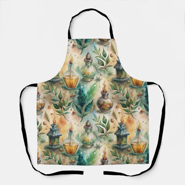Vintage Apothecary Bottles Pattern (4) Apron (Front)