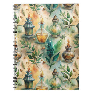Vintage Apothecary Bottles Pattern (4) Notebook