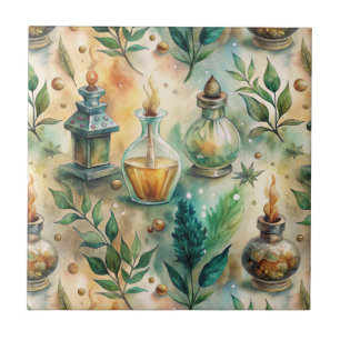 Vintage Apothecary Bottles Pattern (4) Tile