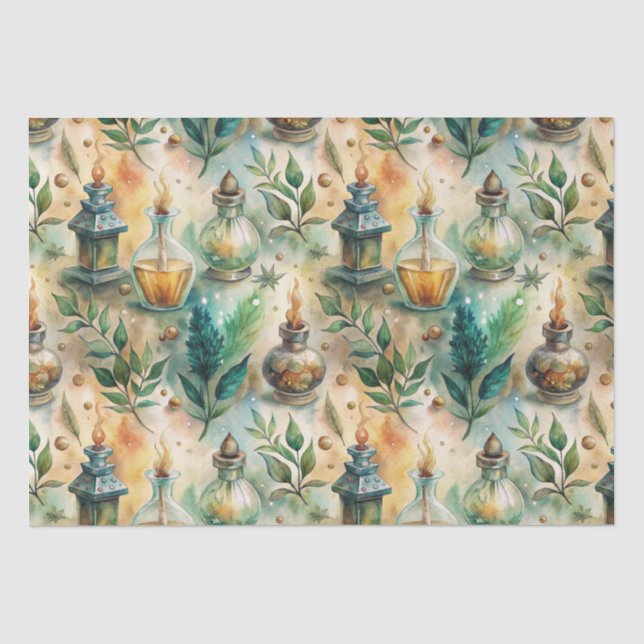 Vintage Apothecary Bottles Pattern (5) Tissue Paper (Front)