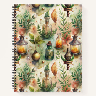 Vintage Apothecary Bottles Pattern Notebook