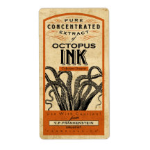 VINTAGE APOTHECARY OCTOPUS INK | HALLOWEEN LABEL