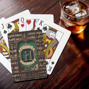 Vintage Apothecary Potion Monogram Dark Playing Cards