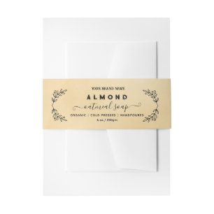 Vintage Apothecary style Soap Belly band Invitation Belly Band