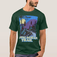 Vintage Appalachian Trail Night Scene Mountain Ret