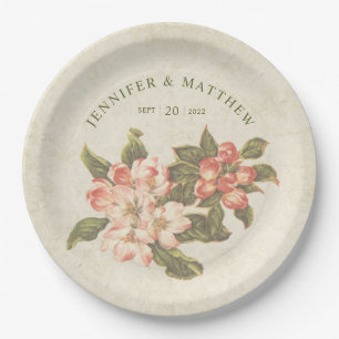 Vintage Apple Blossom  Wedding Paper Plate