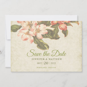 Vintage Apple Blossom Wedding Save the Date Card