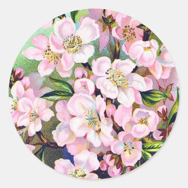 Vintage Apple Blossoms Sticker (Front)
