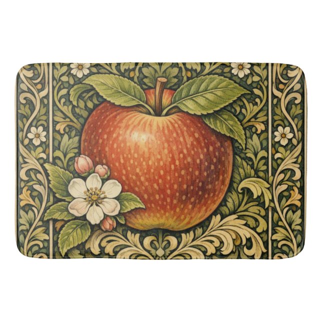 Vintage apple painting  bath mat (Front)
