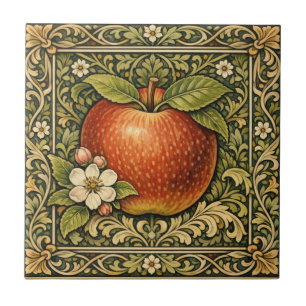 Vintage apple painting tile