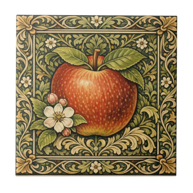 Vintage apple painting  tile (Front)