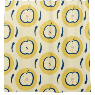 Vintage Apple Pattern: Classic Wallpaper Shower Curtain