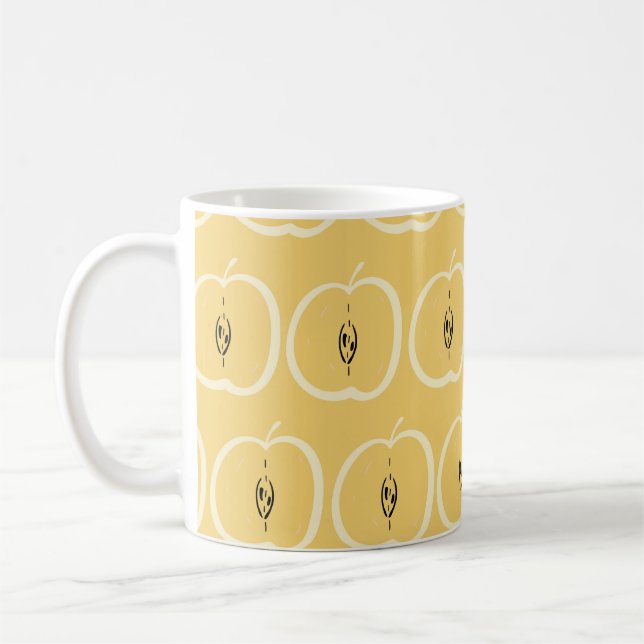 Vintage Apple Pattern: Wallpaper Design. Coffee Mug (Left)