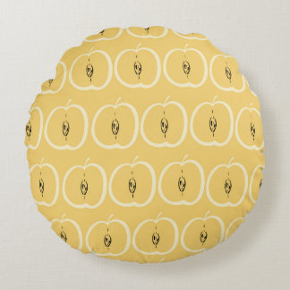 Vintage Apple Pattern: Wallpaper Design. Round Cushion