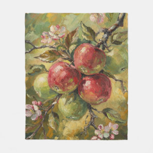 Vintage Apple Still Life  Fleece Blanket