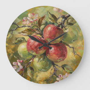 Vintage Apple Still Life Large Clock
