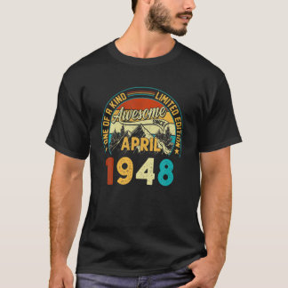 Vintage April 1948 73 Years Old Retro 73Rd Birthda T-Shirt