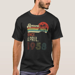 Vintage April 1958 64th Birthday Retro 64 Years Ol T-Shirt