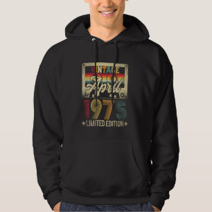 Vintage April 1975 50th Birthday 50 Years Old Funn Hoodie