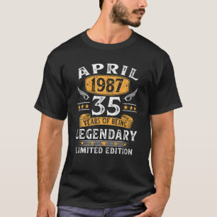 Vintage April 1987 35 Year Old 35Th Birthday Gifts T-Shirt