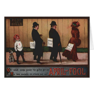 Vintage April Fool's Day Sign On Back Dog