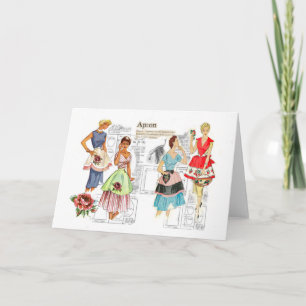 Vintage Apron Sewing Pattern Card