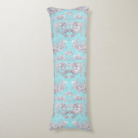 Vintage aqua blue toile de jouy