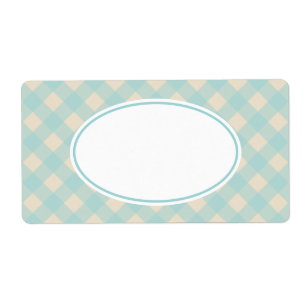 Vintage Aqua Gingham Labels