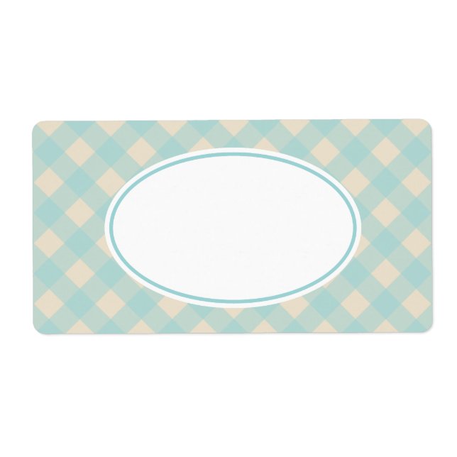 Vintage Aqua Gingham Labels (Front)