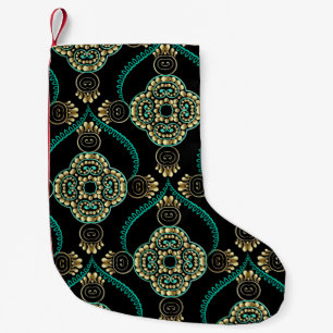 Vintage arabesque floral elegance seamless pattern small christmas stocking