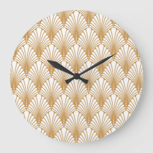 Vintage Arabesque Geometric Seamless Pattern Large Clock