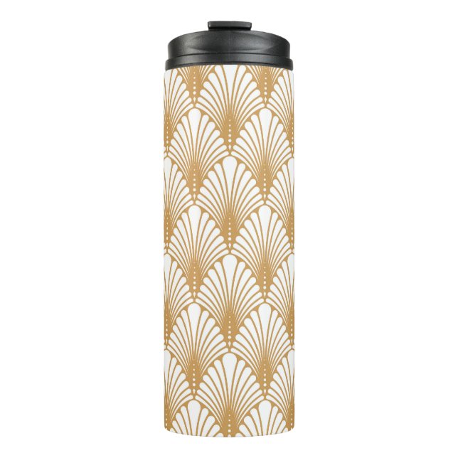 Vintage Arabesque Geometric Seamless Pattern Thermal Tumbler (Front)