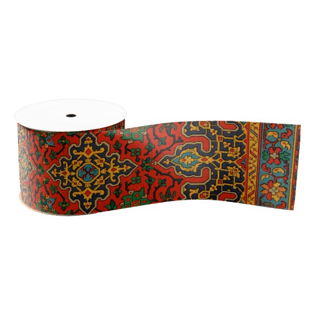 Vintage Arabian Carpet Print Grosgrain Ribbon (Spool)