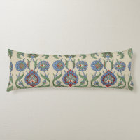 Vintage Arabic Blue Red Geometric Floral Art Print