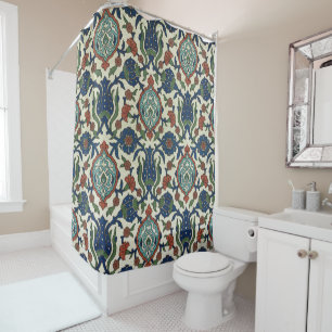 Vintage Arabic Geometric Floral Art Print Shower Curtain