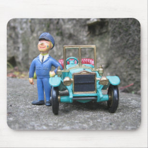 Vintage ARAL Gas Station Attendant and Model Car Mouse Pad