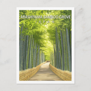Vintage Arashiyama Bamboo Grove Japan Kyoto Postcard