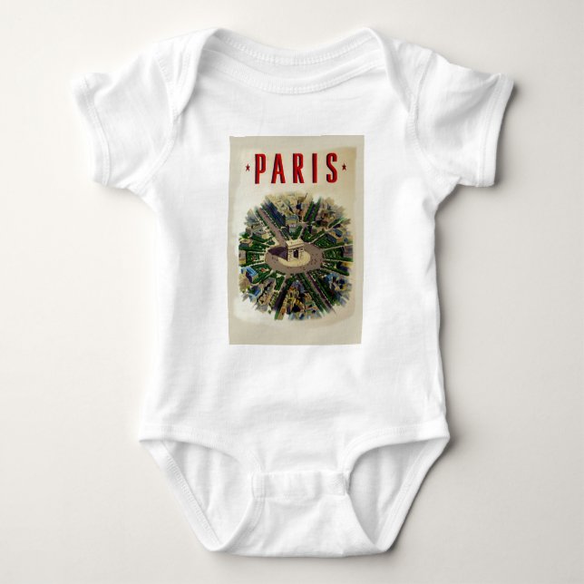 Vintage Arc de Triomphe Paris Baby Bodysuit (Front)