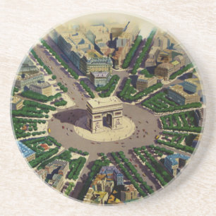 Vintage Arc de Triomphe Paris Coaster