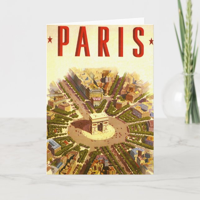 Vintage Arc de Triomphe, Paris, France Travel Art Card (Front)