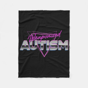 Vintage Arcade Retro Wave Weaponised Autism Awaren Fleece Blanket