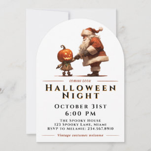 Vintage Arch Creepmas Santa & Jack Invitation