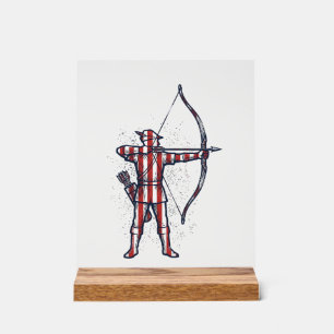 Vintage Archer American Flag Bow Hunting Shirt_1 Acrylic Sign