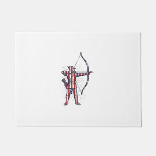 Vintage Archer American Flag Bow Hunting Shirt_1 Doormat