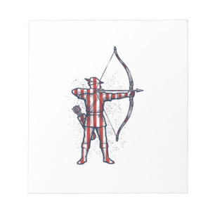 Vintage Archer American Flag Bow Hunting Shirt_1 Notepad