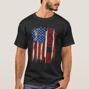 Vintage Archery Mum American Usa Flag Sports T-Shirt