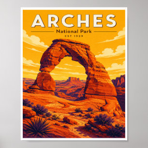 Vintage Arches National Park Travel Poster