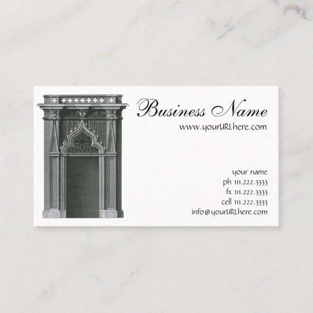 Vintage Architectural Element, Gothic Doorway Business Card (Front)
