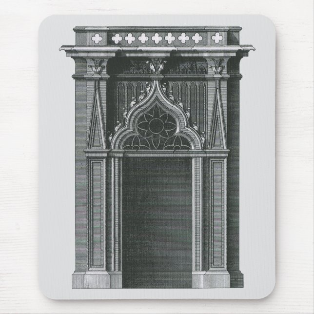 Vintage Architectural Element, Gothic Doorway Mouse Pad (Front)